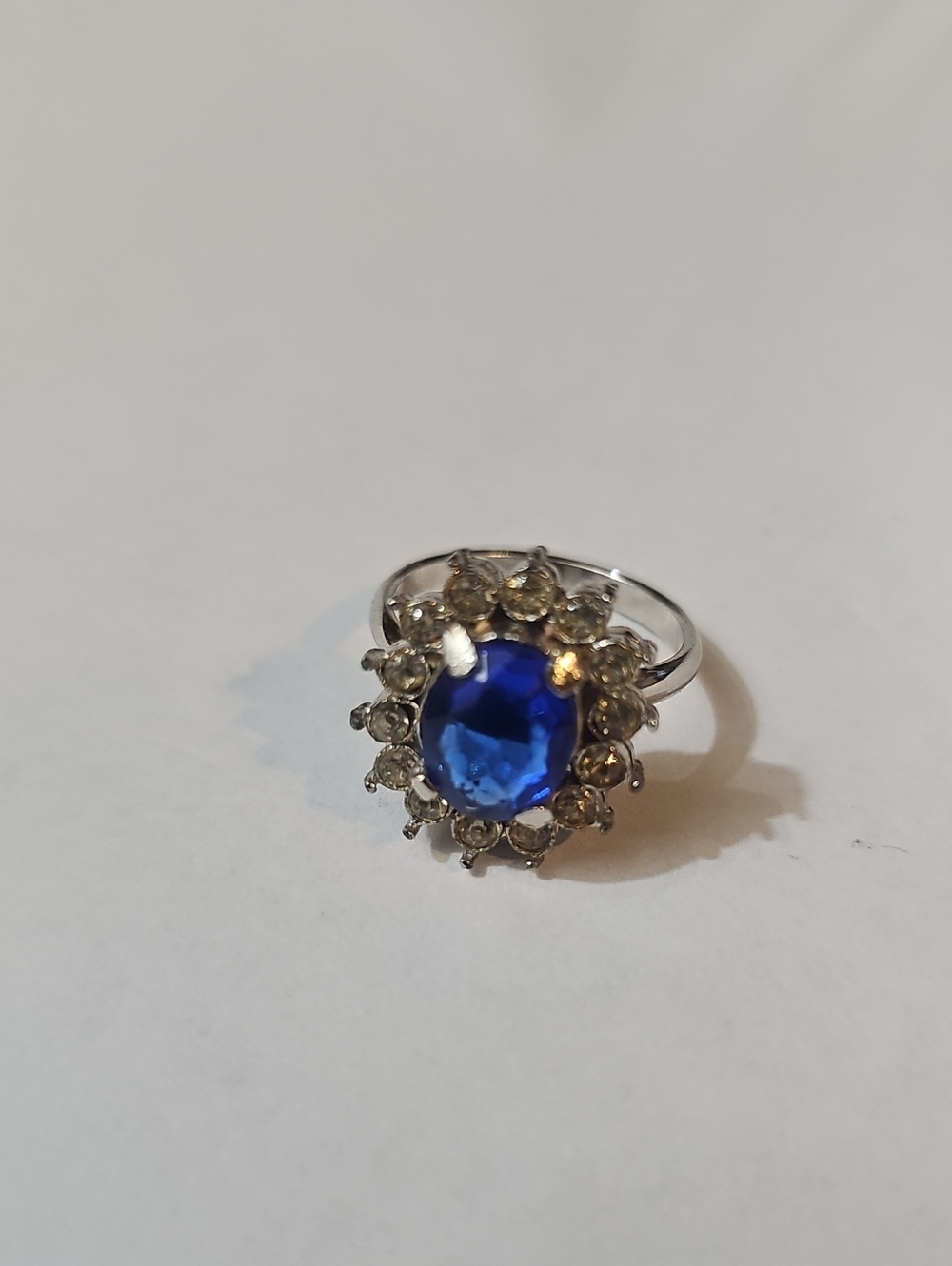 Royal Blue Halo Cocktail Ring for Women
